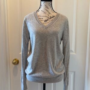 Hilary Radley Light Gray V-Neck Sweater